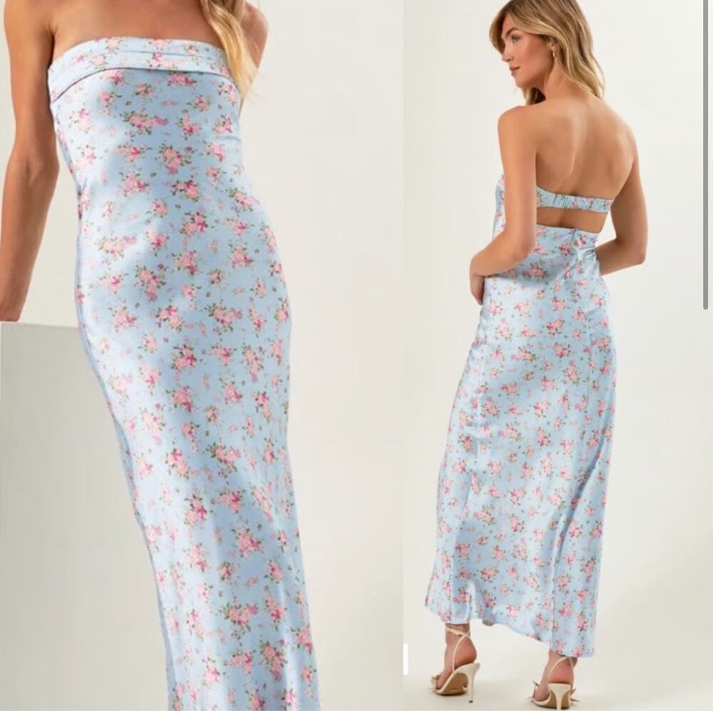 Altar'd State Blue and Pink Maxi Dress